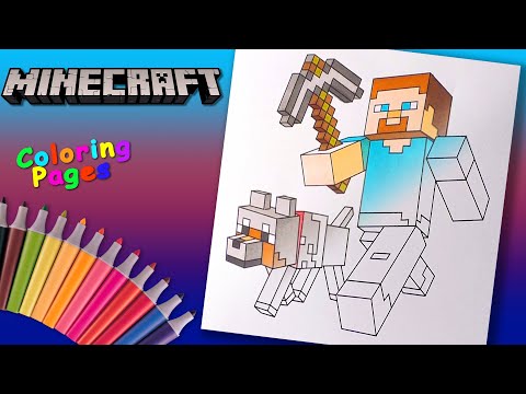 Coloring Steve from Minecraft | Minecraft Coloring Pages For Kids