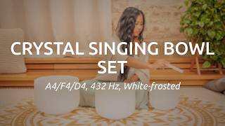 Video thumbnail for 3-piece Crystal Singing Bowl Set, A4 / F4 / D4, 432 Hz, CSBSETAFD, Meinl Sonic Energy by Meinl Sonic Energy