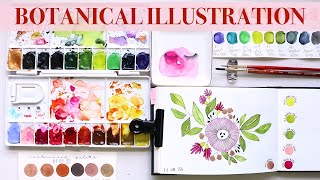 Limited Colour Palette Botanical Illustration | Watercolour Tutorial