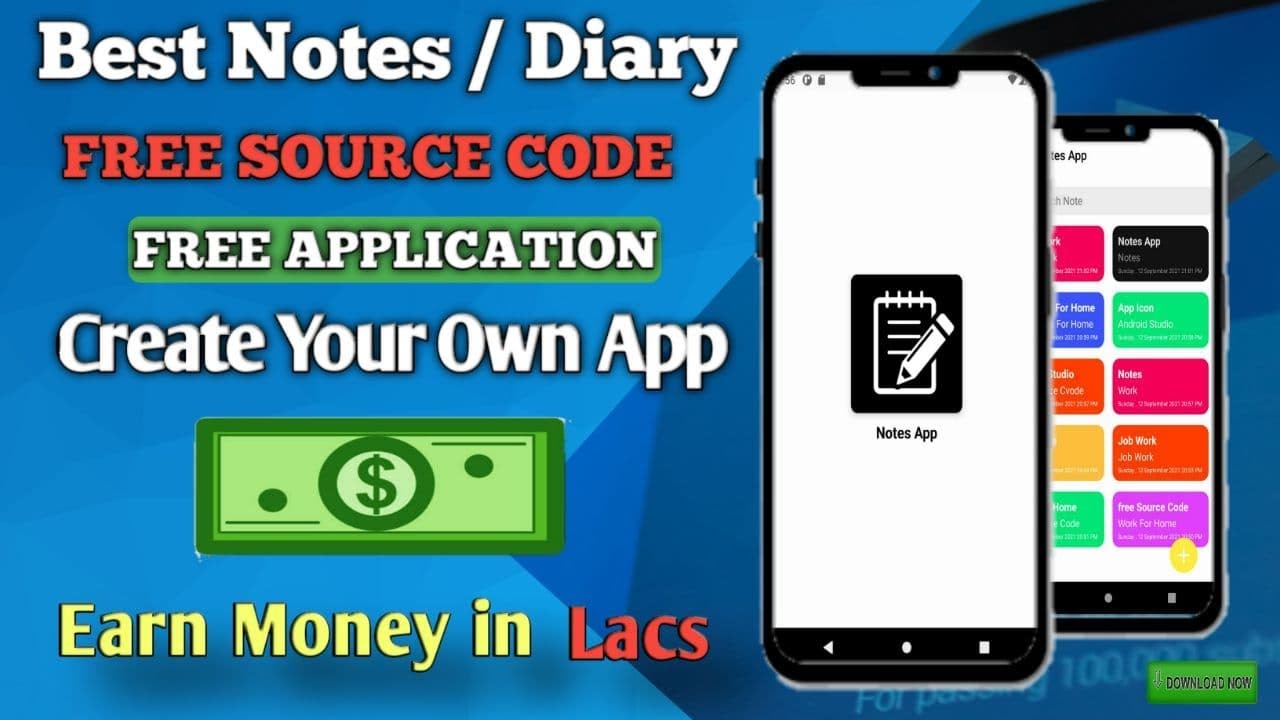 How to Create Notes App | Diary App Android Studio | Free Source Code | Earn Daily Money | Code Free