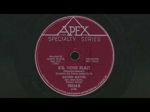 1954 ARCHIE BLEYER S'il Vous Plait JAMES BURKE trumpet- 78 RPM Record