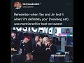 Remember V And Jin BTS S Reaction When They Got Nominated For Best OST V Taehyung Jin