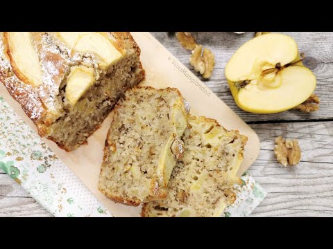 Plumcake mele e noci, umido e morbido