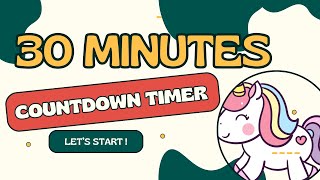 UNICORN COUNTDOWN ! 30:00 🦄 Unicorn timer from 30 minute to zero in minutes and second / 1.800' - 0