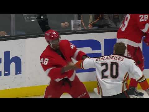 NHL Fight - Red Wings @ Ducks - Smith vs Deslauriers - 09/01/2022