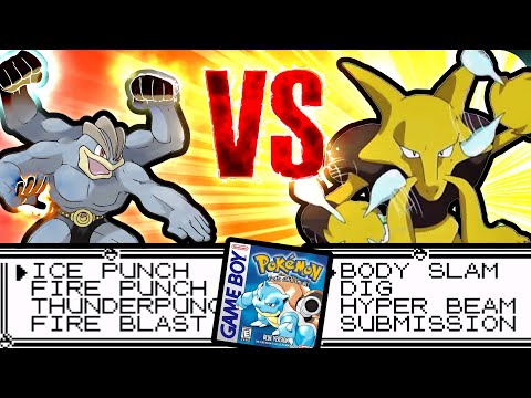 Which beats Pokemon Blue faster?  Physical Alakazam versus Special Machamp