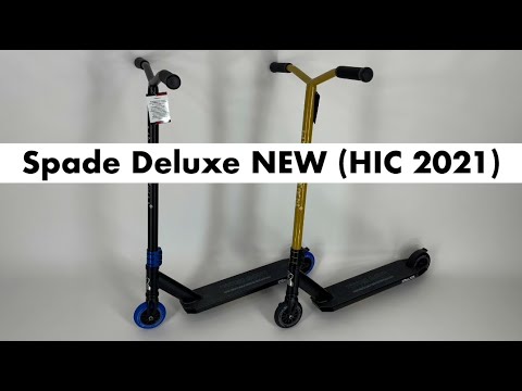 Трюковый самокат Explore Spade Deluxe II HIC черный с желтым + пега - фото 1 - id-p1380502938