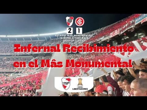 "Recibimiento Libertadores River Plate vs Internacional  2023" Barra: Los Borrachos del Tablón • Club: River Plate