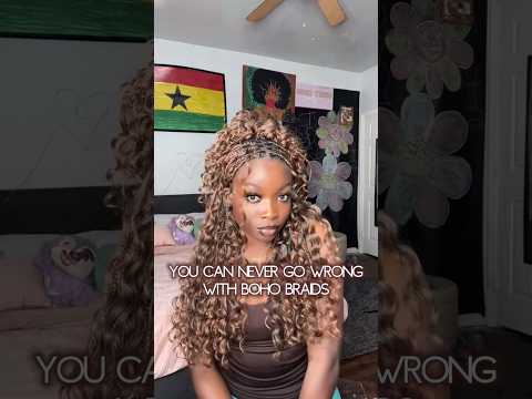 🌟 You can never go wrong with boho knotless braids! #braids #bohemianbraids #boxbraids #hairstyles