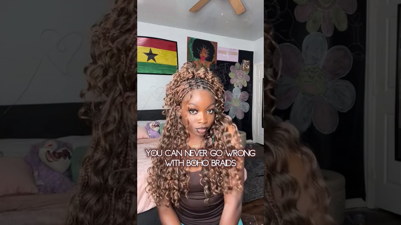 🌟 You can never go wrong with boho knotless braids! #braids #bohemianbraids #boxbraids #hairstyles