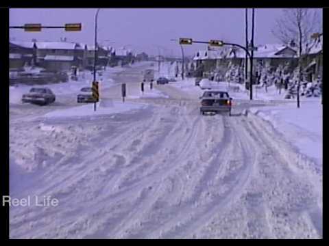 1989, A cold day driving around the South West part of town, Calgary, Alberta