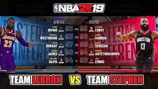 NBA 2k19 Gameplay All-Star Match Team Lebron vs Team Stephen