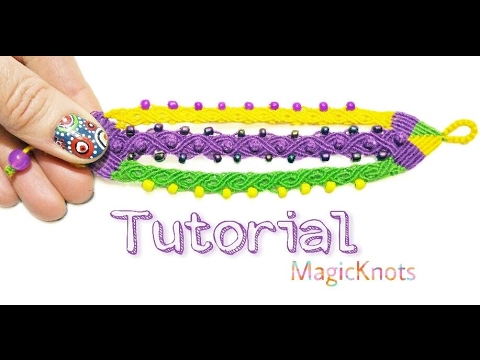 Macrame Bracelet with Beads Tutorial Easy Jewelry Making