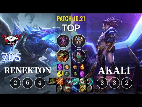 JDG 705 Renekton vs Akali Top - KR Patch 10.21