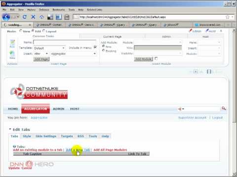 DotNetNuke Tutorial, Review of Aggregator module by DNNStuff - Video #100
