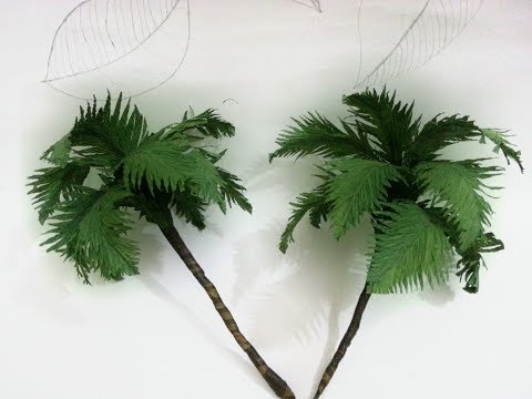 How To Make Coconut Tree From Crepe Paper - Hướng Dẫn Làm Cây Dừa Từ Giấy Nhún
