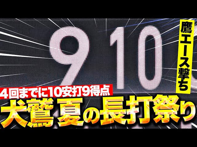 【真夏の長打祭り!!】イーグルス打線大爆発『4回までに2本塁打含む長打7本…10安打9得点!』