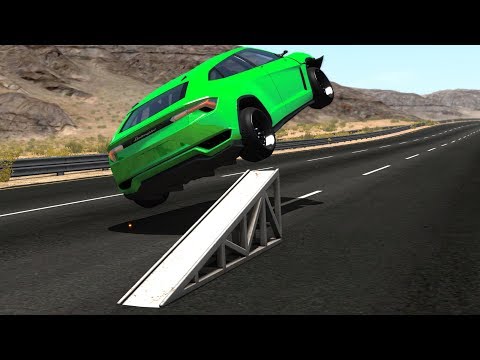 High Speed Flip Ramp Crashes #14 - BeamNG Drive Crash Testing