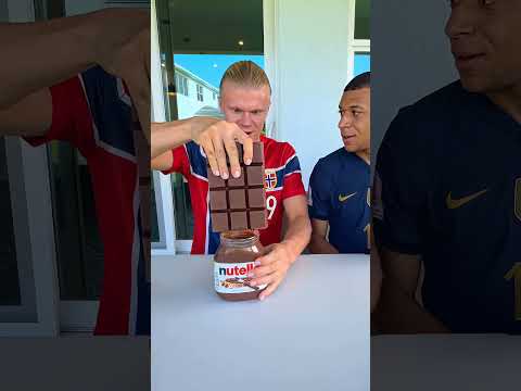 Giant Chocolate VS Nutella 😱🍫🤣 #shorts  #haaland #funny #mbappe