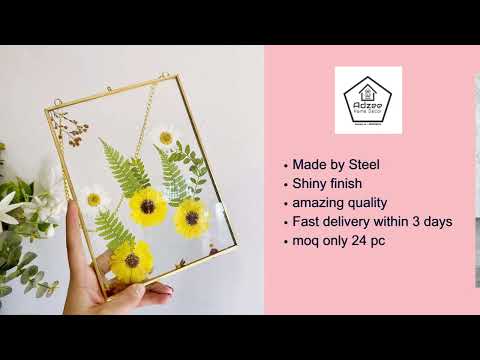 Golden hanging glass photo frame, for home