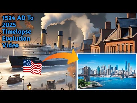 Timelapse Evolution Video of the New York City 1524 To 2025  #2025AiAliwalyimelapseEvolution