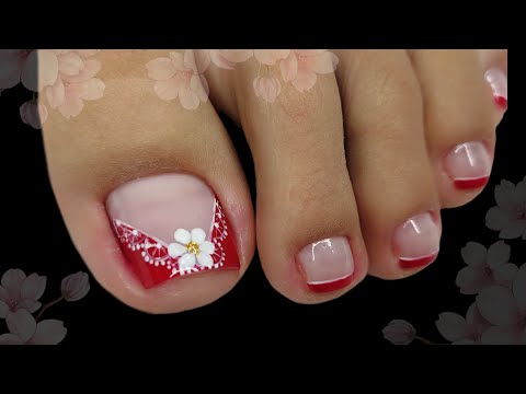 DISEÑO DE UÑAS CON TONO ROJO FÁCILES 😍💅🦶🏼