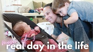 REAL DAY IN THE LIFE OF WITH A NEWBORN | mom of 3