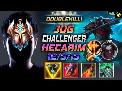 Challenger Hecarim Jungle vs Kayn - 천상계 장인 정글 헤카림 템트리 룬 트포 정복자 - LOL KR 11.9