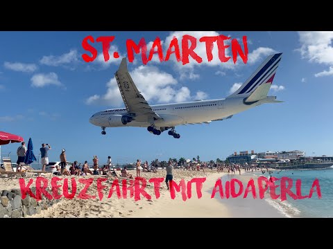 AIDAperla | Caribbean Part 9 | The Legendary Maho Beach on St. Maarten | Planespotting on the Beach