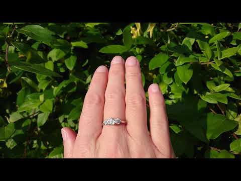 18ct white gold diamond trilogy ring