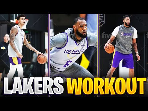 Marc Gasol, Anthony Davis, LeBron James Lakers Shooting & Passing Drills - Team Workouts Part 1