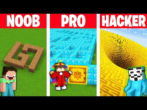 Minecraft NOOB vs PRO vs HACKER: RIESEN LABYRINTH BAU CHALLENGE ⛏
