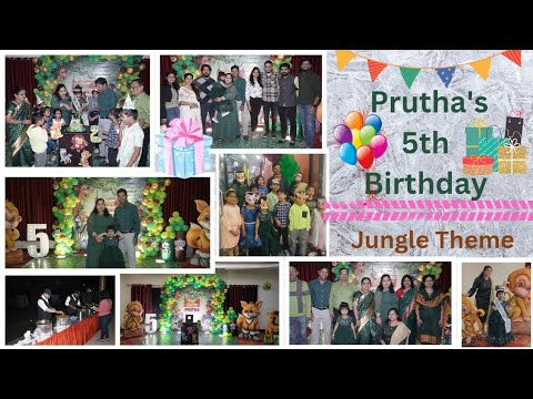 Prutha's 5th Birthday || Jungle Theme|| Green Color || Customized Theme Cake||@Pruthasplanet