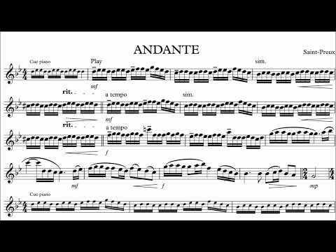 Flute Play-along - Saint-preux - Andante - with sheet music