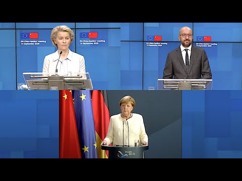 14.09.2020 - Angela Merkel, v. d. Leyen & Ch. Michel - EU-China: CO2, Handel, Verhaft. u.a. / Lesbos