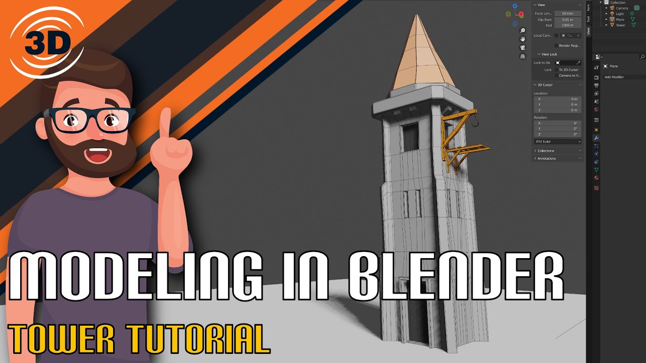 Blender Tutorial Model a Tower for Beginners