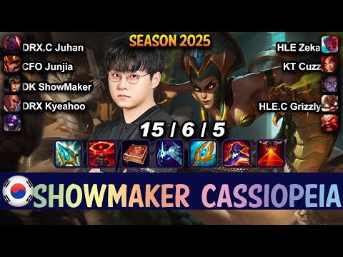 DK ShowMaker CASSIOPEIA vs SYLAS Mid - Patch 25.15 KR Ranked | lolrec