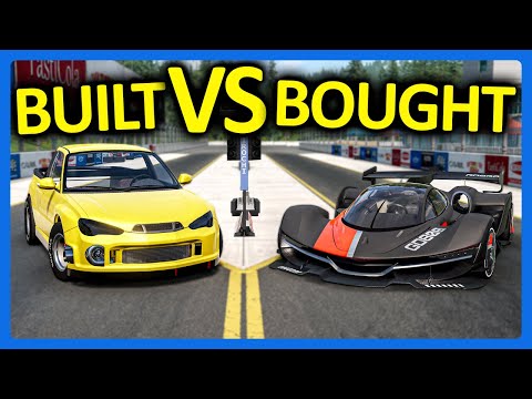 Built vs Bought 1/4 Mile Drag Racing Challenge in BeamNG!!