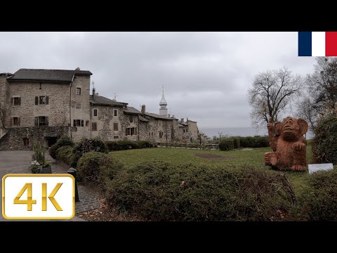 Walking tour of medieval town Yvoire, France | Autumn 2020【4K】