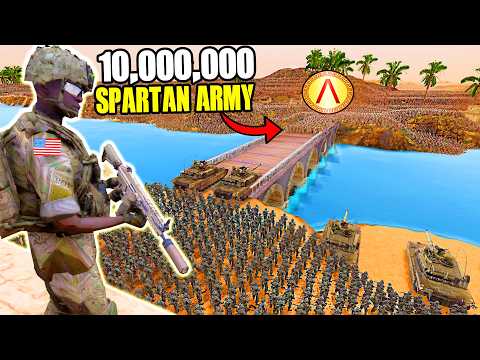 Can Modern US Army Hold BRIDGE vs 10,000,000 SPARTAN ARMY Invasion?! - UEBS 2