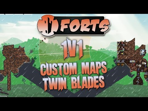 Forts Multiplayer 1v1 Gameplay Custom Map Twin Blades, Favourite Map Yet!