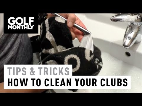 Part of a video titled How to clean your golf clubs I Tips & Tricks I Golf Monthly - YouTube