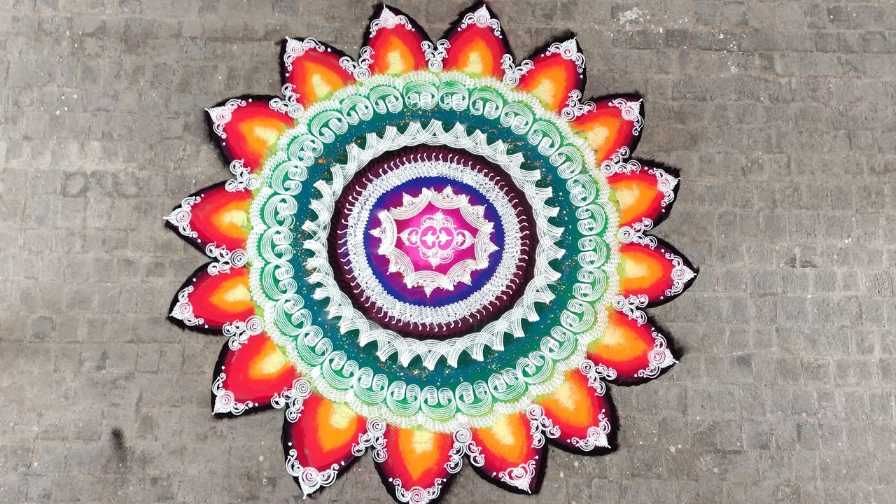 Mandala rangoli design colorful and creative by ganesh vedpathak