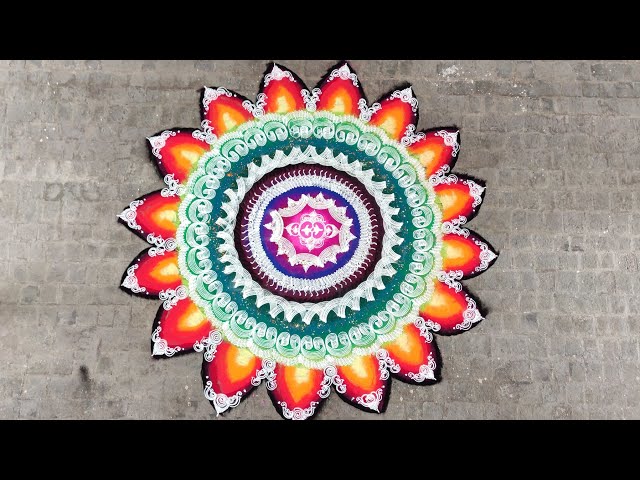 Mandala rangoli design colorful and creative by ganesh vedpathak