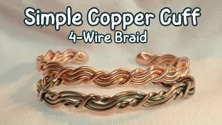 Simple Braided Copper Wire Cuff Bracelet - Easy DIY Jewellery Tutorial for Beginners #copperbracelet