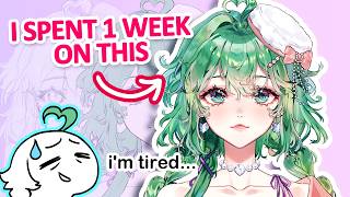 How I Made Myself a VTuber! 🌸💚  [Part 1: Drawing the Model] thumbnail