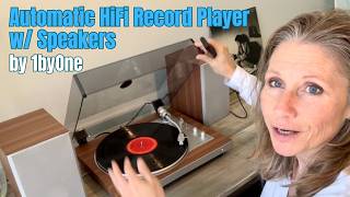 HiFi Record Player and Speakers by 1by One. Fully Automatic. Plays 33s and 45s.