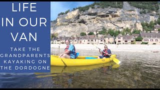 LifeinourVan's girls go kayaking with their Grandparents