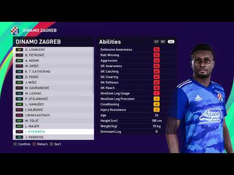 eFootball PES 2021 DINAMO ZAGREB Base Copy
