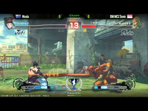 SSF4AE Nicola vs DM MCZ Sonic  - CAPCOM-Cup Asia SINGAPORE Qualifiers